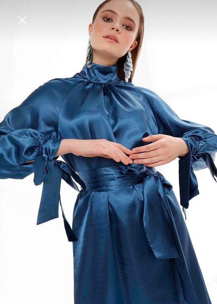 Huuq Saten Elbise - Görsel 2