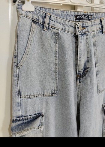 Gri Kot Kadın Bol Paça Pantolon - Görsel 3