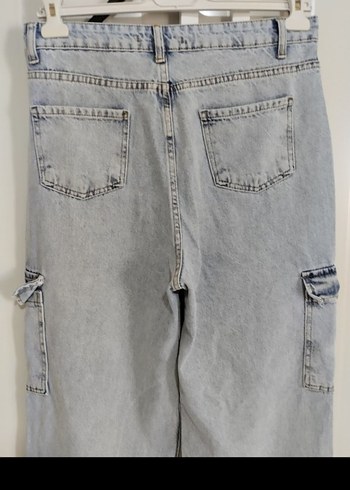 Gri Kot Kadın Bol Paça Pantolon - Görsel 2