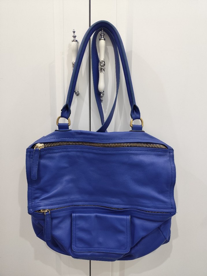 Kadın Lacivert Deri Fermuarlı Çanta - Görsel 3