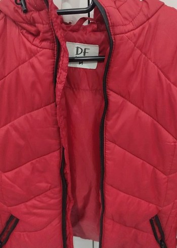 Kırmızı Fermuarlı Kadın Kış Montu - Görsel 2