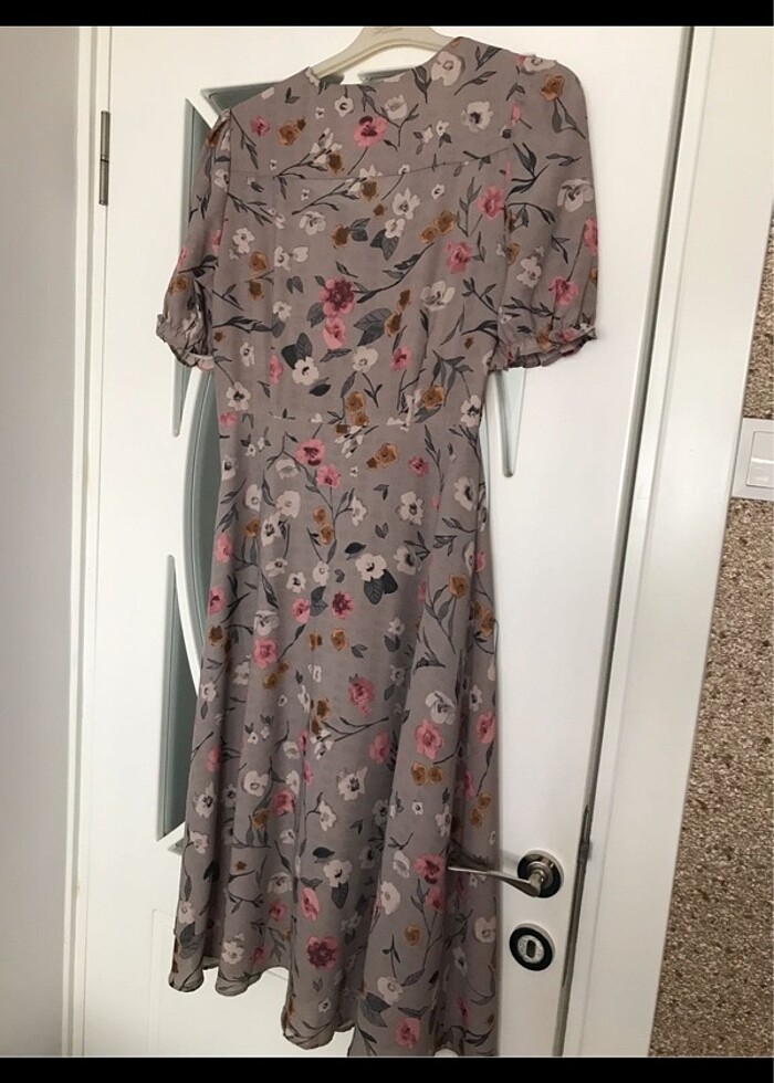 Midi boy çiçekli elbise - Görsel 4