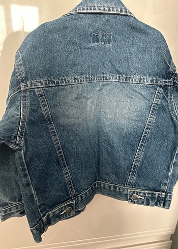 Düğmeli Mavi Kız Kot Ceket - Görsel 5