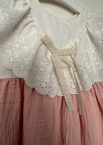 Mini Chics Kız Çocuk Pembe Fırfırlı Elbise - Görsel 2