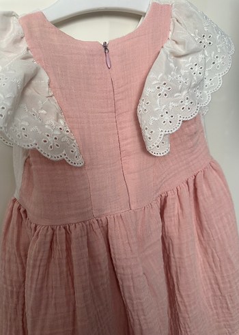 Mini Chics Kız Çocuk Pembe Fırfırlı Elbise - Görsel 4