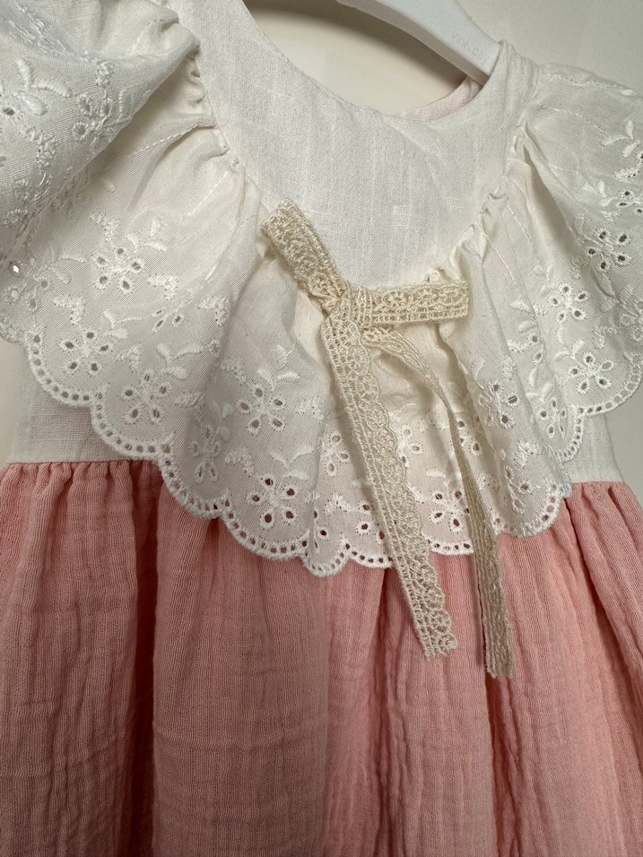 Mini Chics Kız Çocuk Pembe Fırfırlı Elbise - Görsel 2