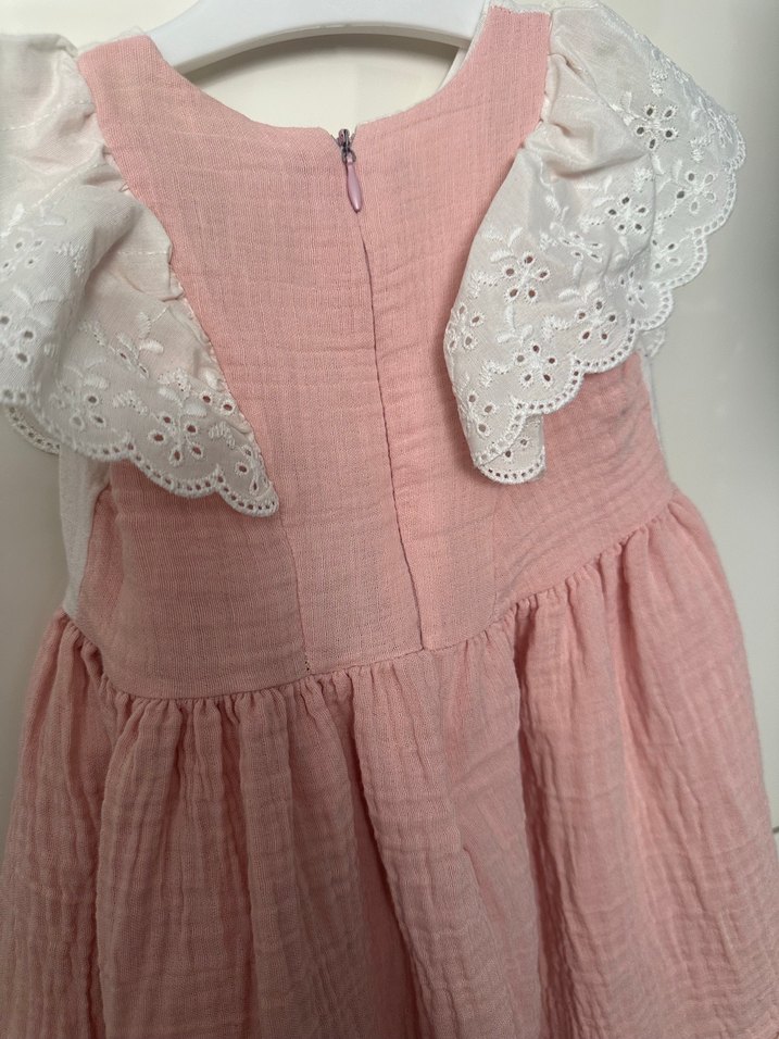 Mini Chics Kız Çocuk Pembe Fırfırlı Elbise - Görsel 4