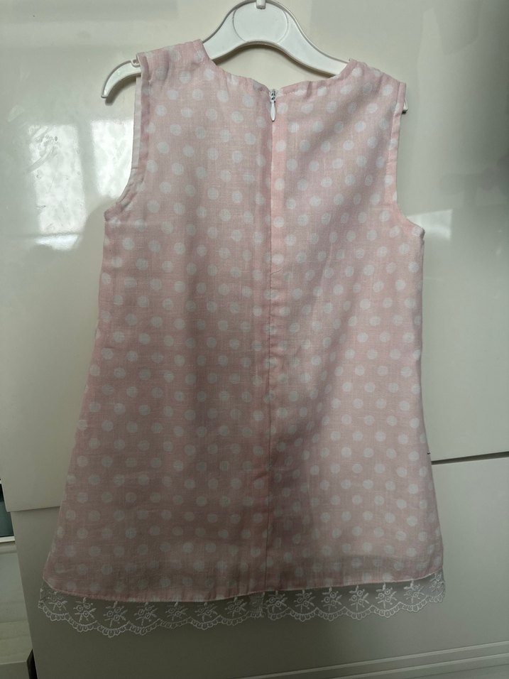 Vintage Nakışlı Pembe Kız Elbisesi - Görsel 2