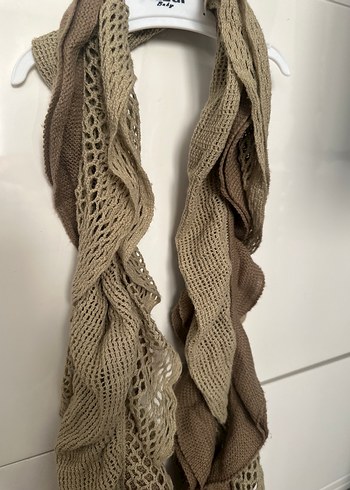 Bej Kadın Keten Bohem Atkı - Görsel 3