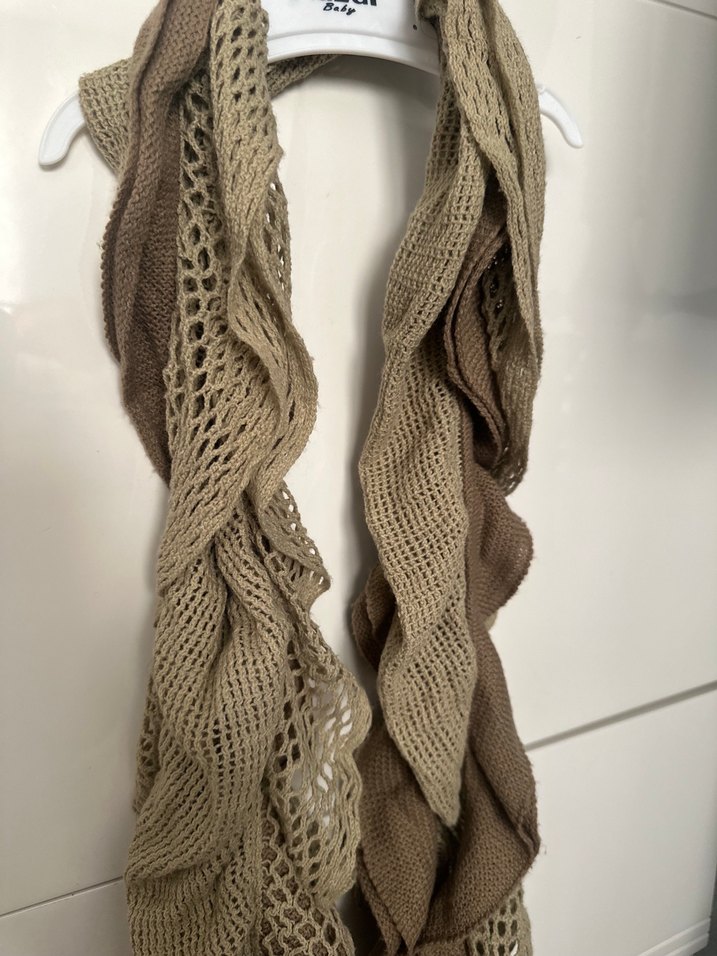 Bej Kadın Keten Bohem Atkı - Görsel 3