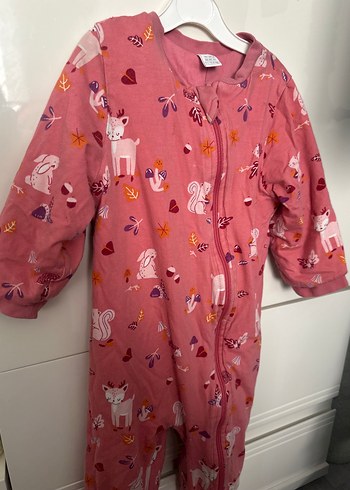 Kız Çocuk Fermuarlı Polar Tulum Pijama - Görsel 3