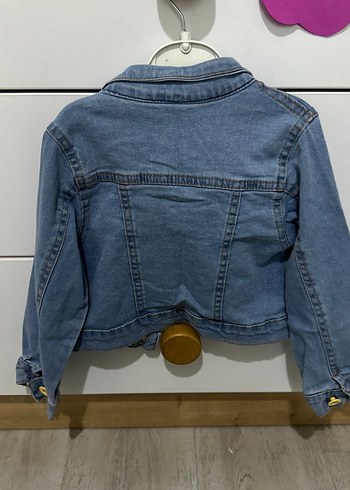 Renkli Baskılı Kız Çocuk Kot Ceket - Görsel 3