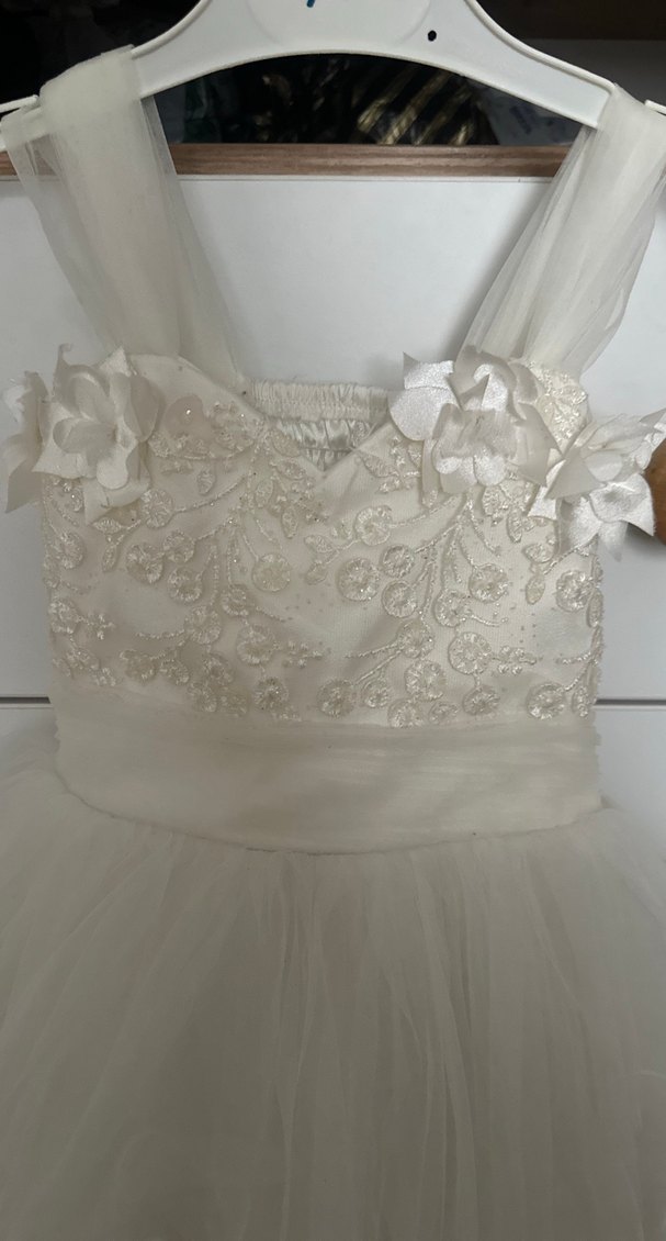 Mini Beyaz Dantel Gelinlik kız çocuk - Görsel 2