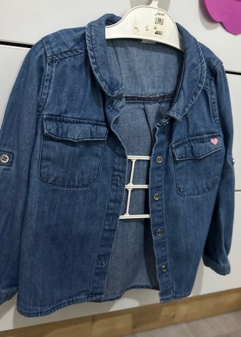 Düğmeli Kız çocuk Kot Ceket - Görsel 3