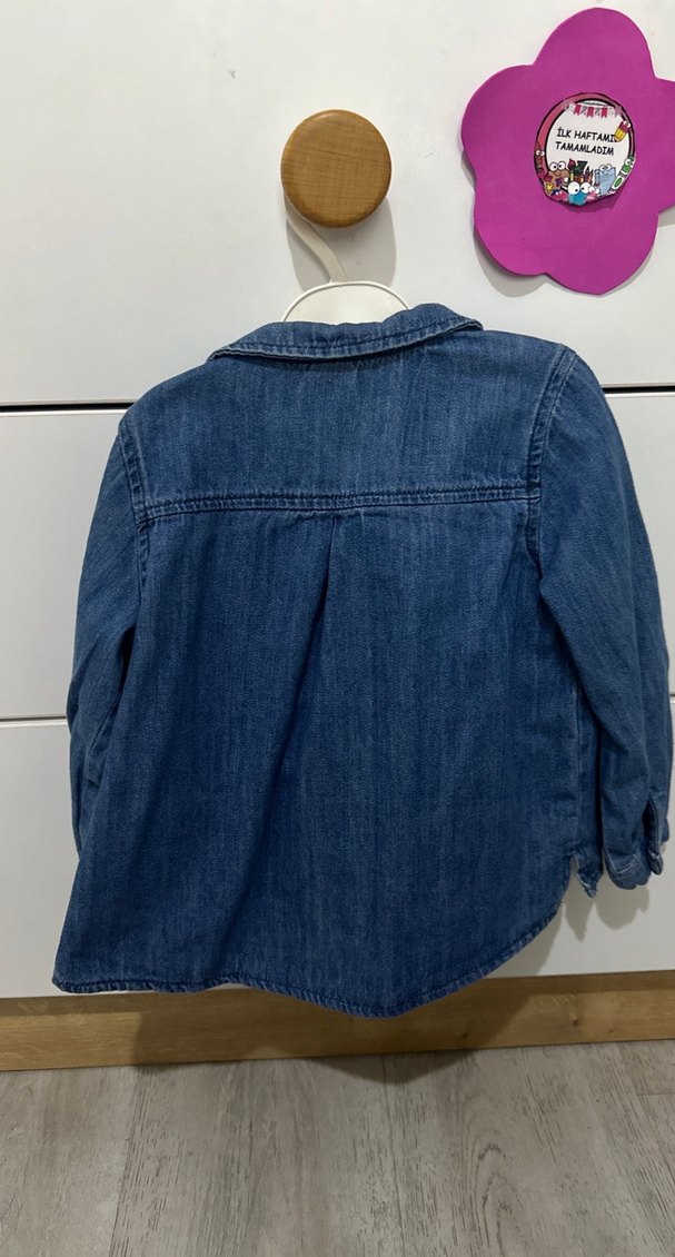 Düğmeli Kız çocuk Kot Ceket - Görsel 4
