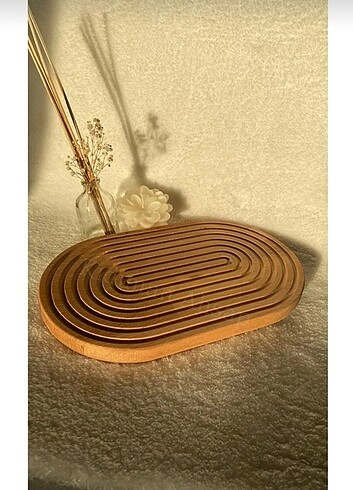 Ahşap Oymalı Oval Dekoratif Tepsi, Sunumluk
