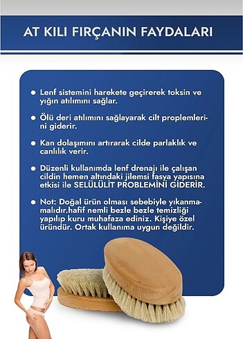 Beden Renk Doğal At Kılı Selülit Fırçası