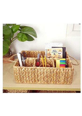 H&M Home Hasır Bölmeli kulplu Organizer