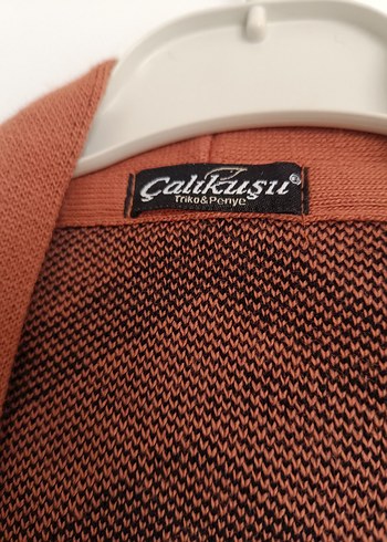 Düğmeli Uzun Kahverengi Çizgili Hırka - Görsel 4