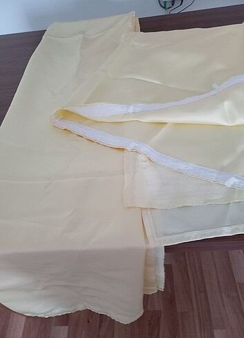  Beden Saten kumaş sarı renk fon perde 100x220 cm ölç mevcuttur sıfır ü
