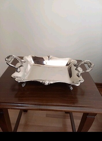  Beden beyaz Renk Alman gümüşu gondol sunumluk kulplu 34x22 cm ölç mevcuttur 