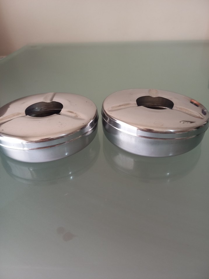 2adet Çelik metal küllük. ıkea. - Görsel 3