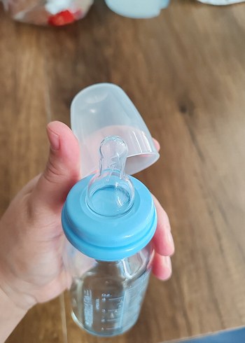  Beden Mavi Cam Bebek Biberonu 125 ml