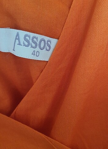 42 Beden turuncu Renk Turuncu gül detaylı elbise