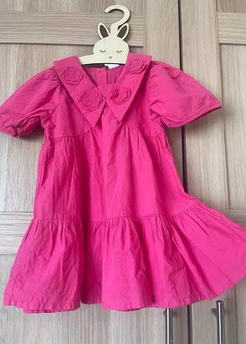 Pembe Fırfırlı Kız Çocuk Elbise