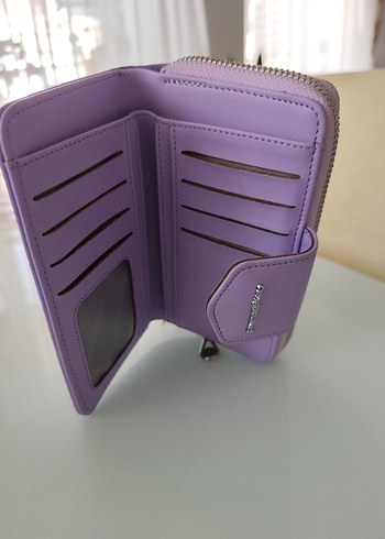 Lila Deri Kadın Cüzdanı Fermuarlı - Görsel 7