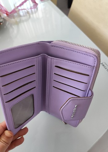 Lila Deri Kadın Cüzdanı Fermuarlı - Görsel 8