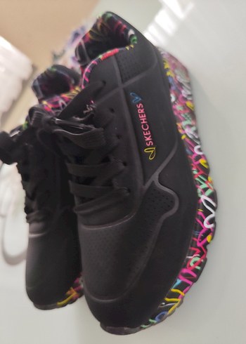 Renkli Bağcıklı Skechers Kadın Spor Ayakkabı - Görsel 7