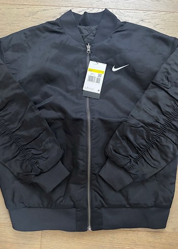 Nike çift taraflı Siyah Kadın Bomber Ceket - Görsel 7