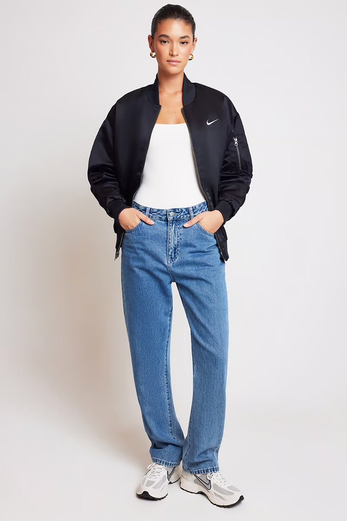 Nike çift taraflı Siyah Oversize Bomber Ceket - Görsel 5