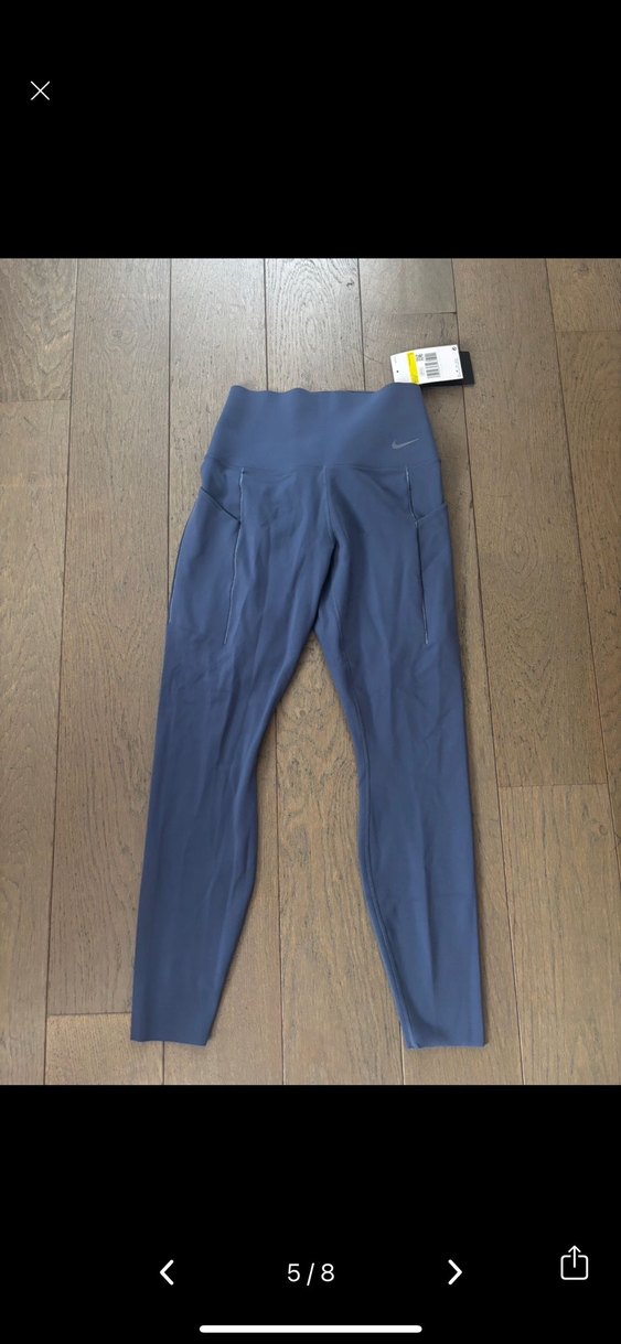 Nike universa Kadın Mavi Spor Tayt, Elastik Bel, Cep Detaylı - Görsel 2