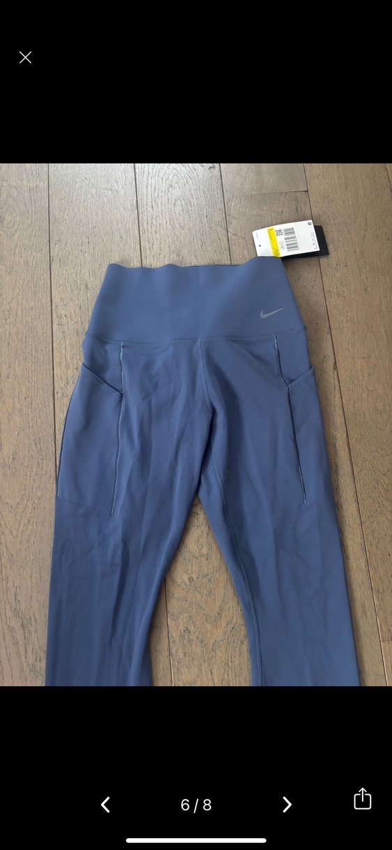 Nike universa Kadın Mavi Spor Tayt, Elastik Bel, Cep Detaylı - Görsel 3