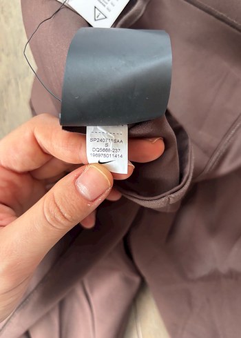 Nike go Fermuarlı Koyu Kahverengi Spor Tayt - Görsel 6