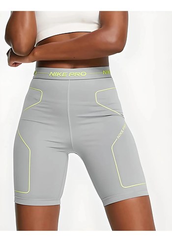 Nike Pro Kadın Gri Mini Spor Tayt - Görsel 3