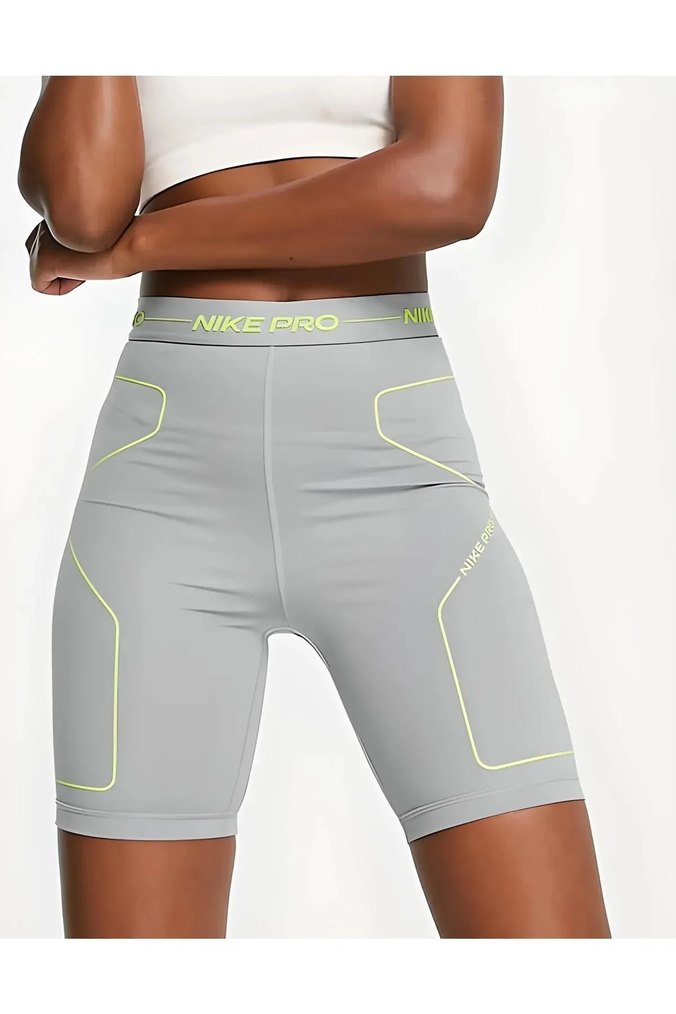 Nike Pro Kadın Gri Mini Spor Tayt - Görsel 3
