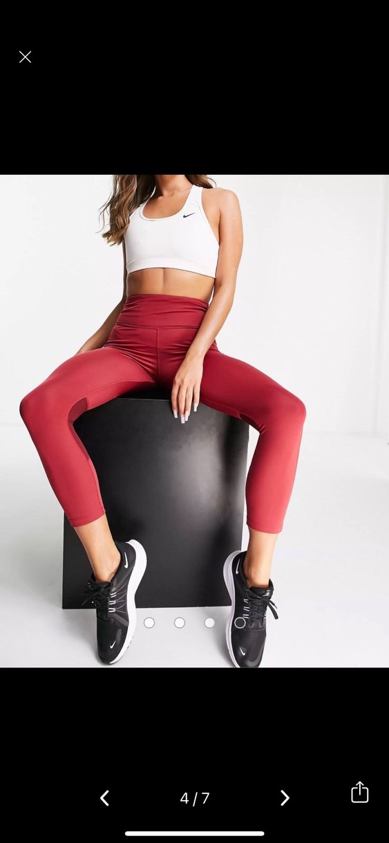 Nike Koyu Kırmızı Spor Tayt - Görsel 4