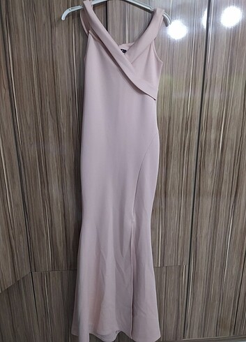 m Beden Pudra balık model elbise