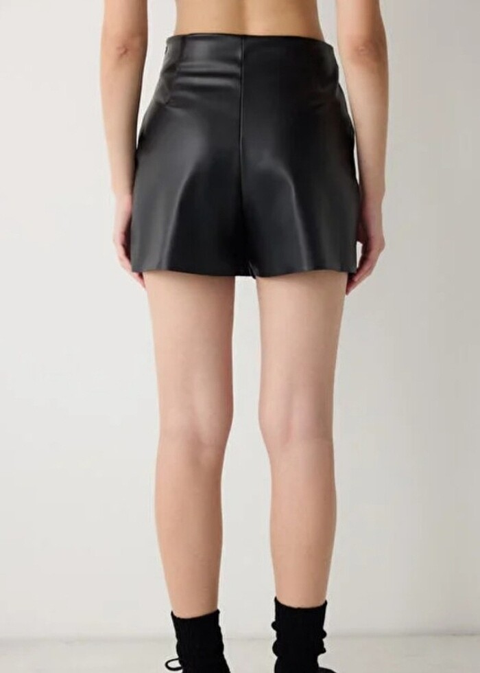 PENTİ DERİ ŞORT ETEK - Görsel 2