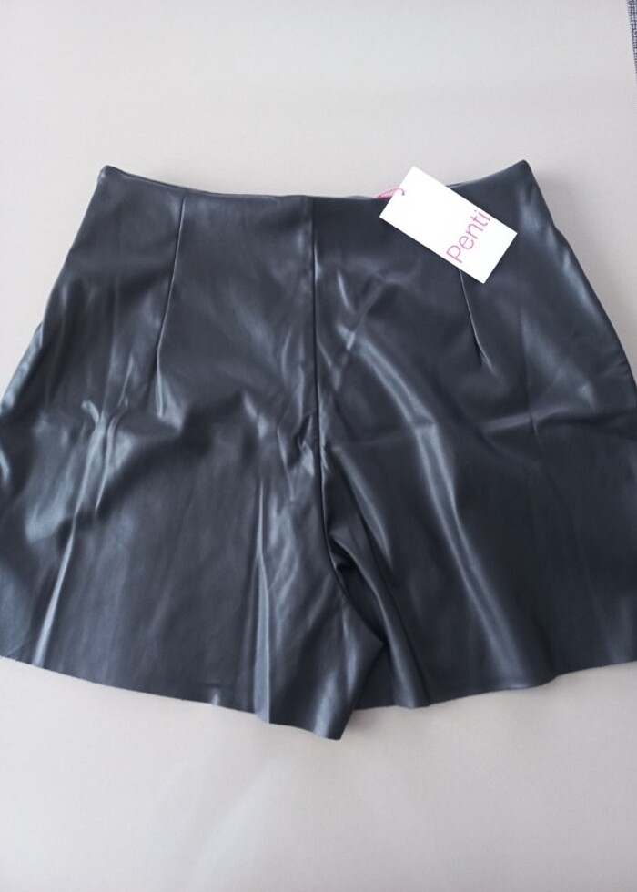 PENTİ DERİ ŞORT ETEK - Görsel 5