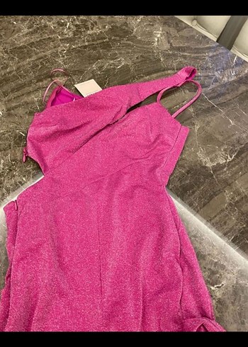 Koton etiketli Pembe Parlak Uzun Askılı Tulum
