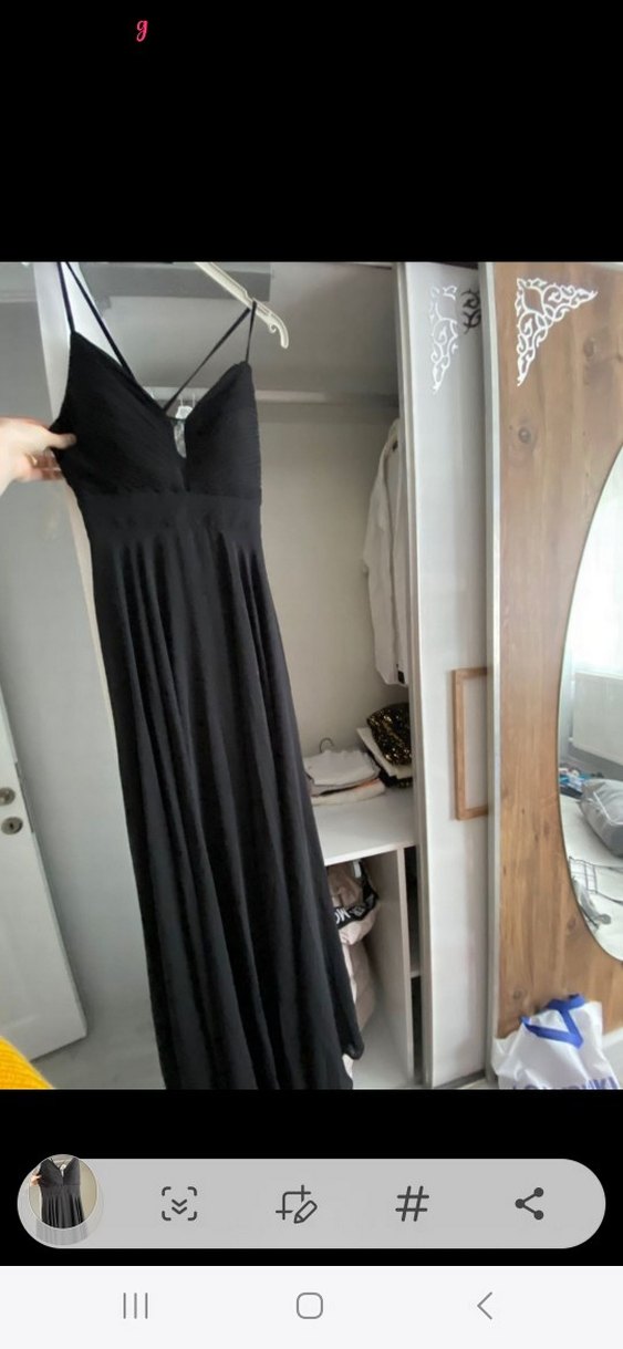 siyah uzun abiye, şık sade - Görsel 2