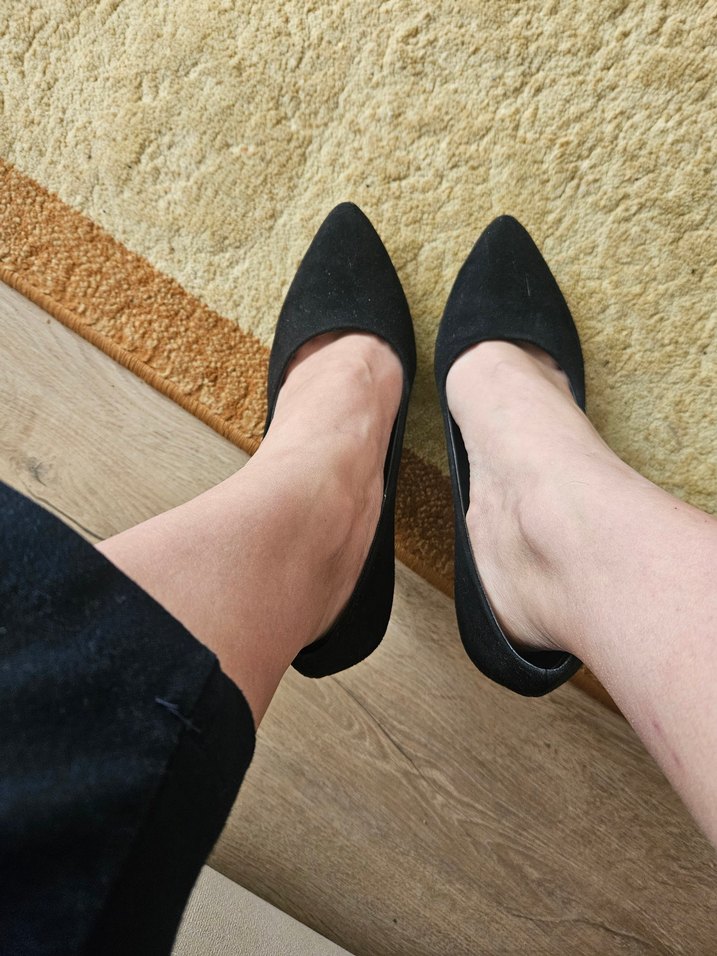 Siyah Süet Stiletto Topuklu Kadın Ayakkabı - Görsel 2