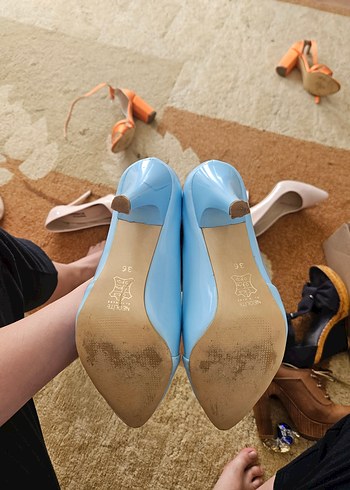 Mavi topuklu Kadın şık - Görsel 6