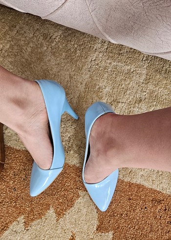 Mavi topuklu Kadın şık - Görsel 2
