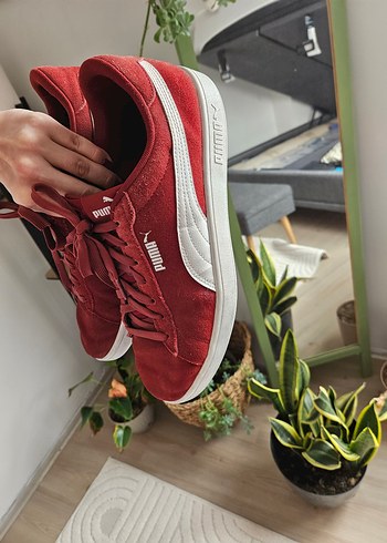 erkek Kırmızı Puma Spor Ayakkabı smash 3.0 bucks modeli - Görsel 2