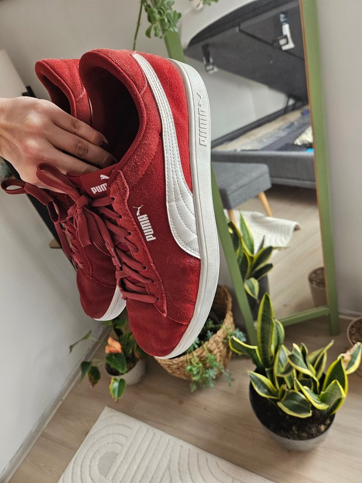 erkek Kırmızı Puma Spor Ayakkabı smash 3.0 bucks modeli - Görsel 2